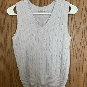 grey sweater vest